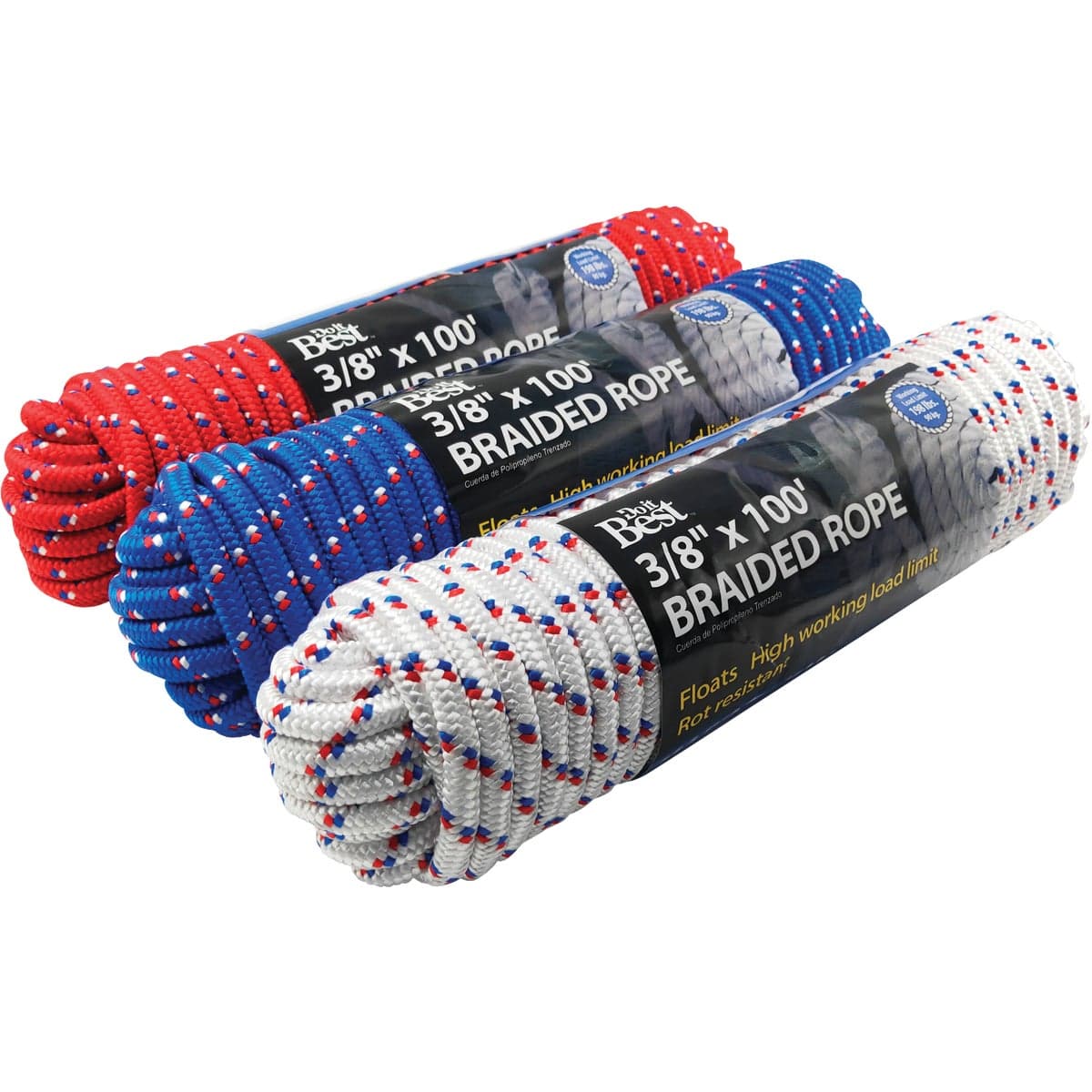Packaged Rope Do It Best 3/8 In. X 100 Ft. Assorted Colors Diamond Braided ...