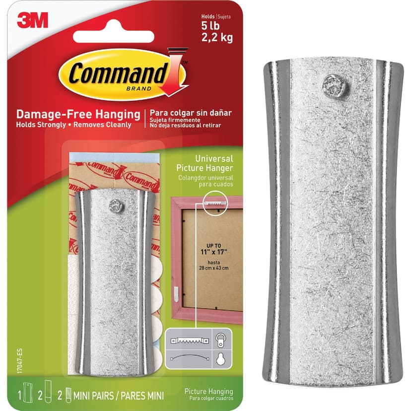 Large Save Sticker Command Sticky Nail Sawtooth Hanger, White, 1 Hanger, 2 Large Strips, 2 ...