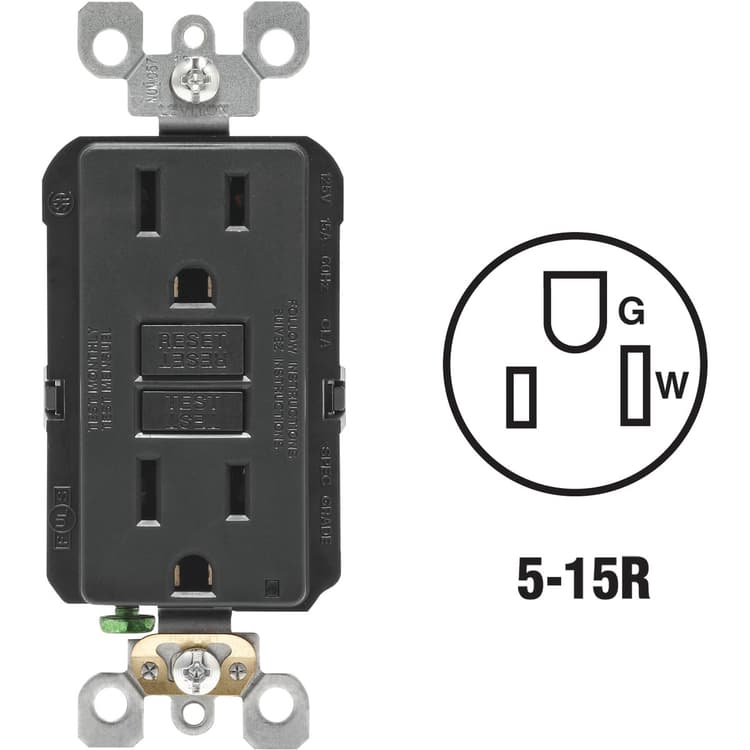 Length For Grade R Leviton Smartlockpro Self-test 15a Black Residential Grade Rounded ...