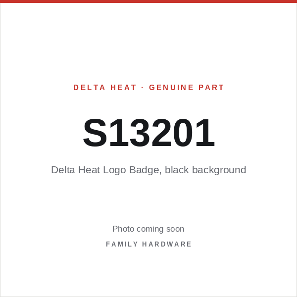 Delta Heat part S13201 — Delta Heat Logo Badge, black background (photo coming soon)